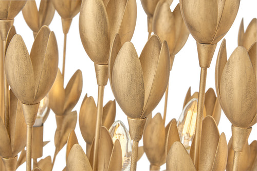 Flora Linear Chandelier - Burnished Gold