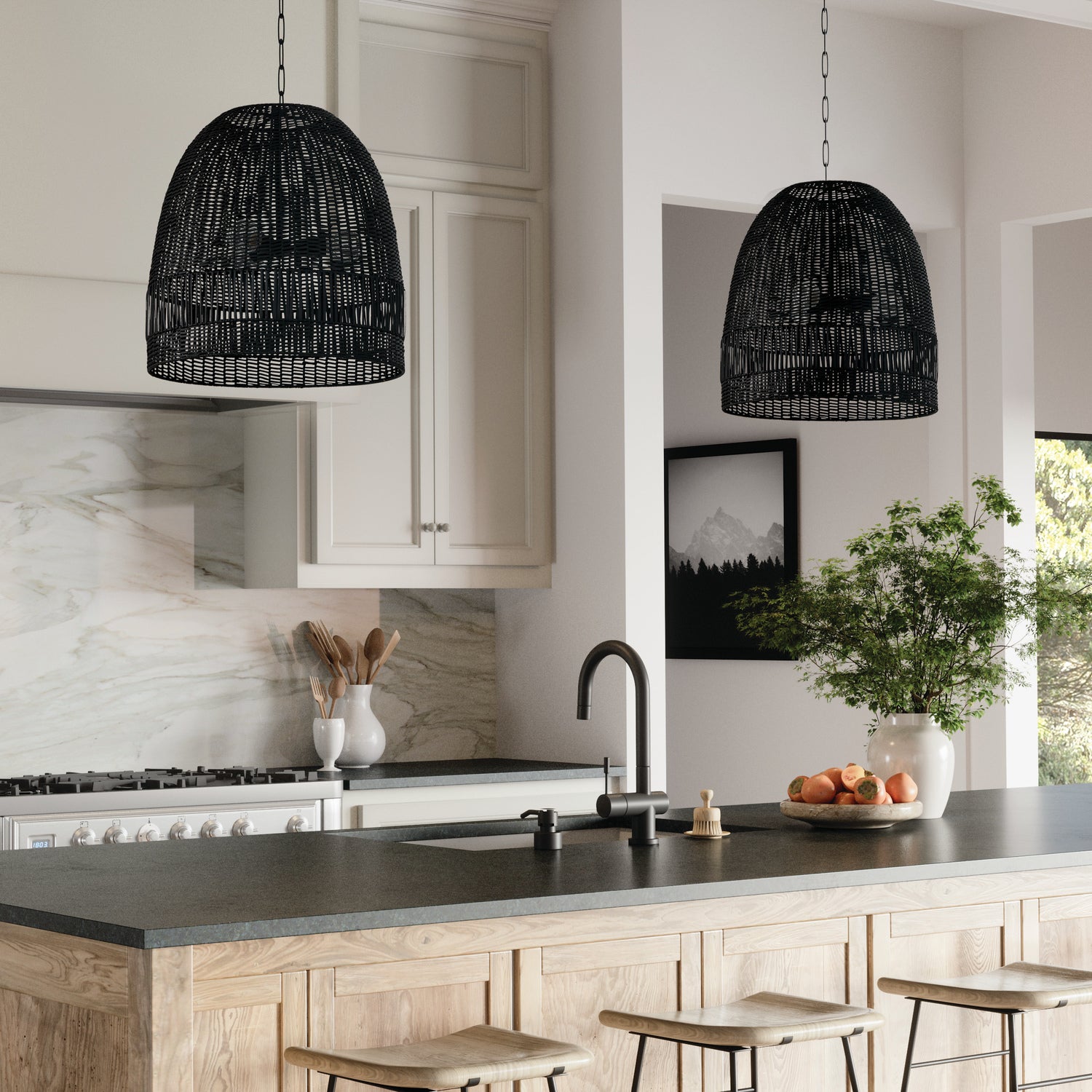 Modern Coastal Kitchen Pendant Lights Naomi Light Pendant Large