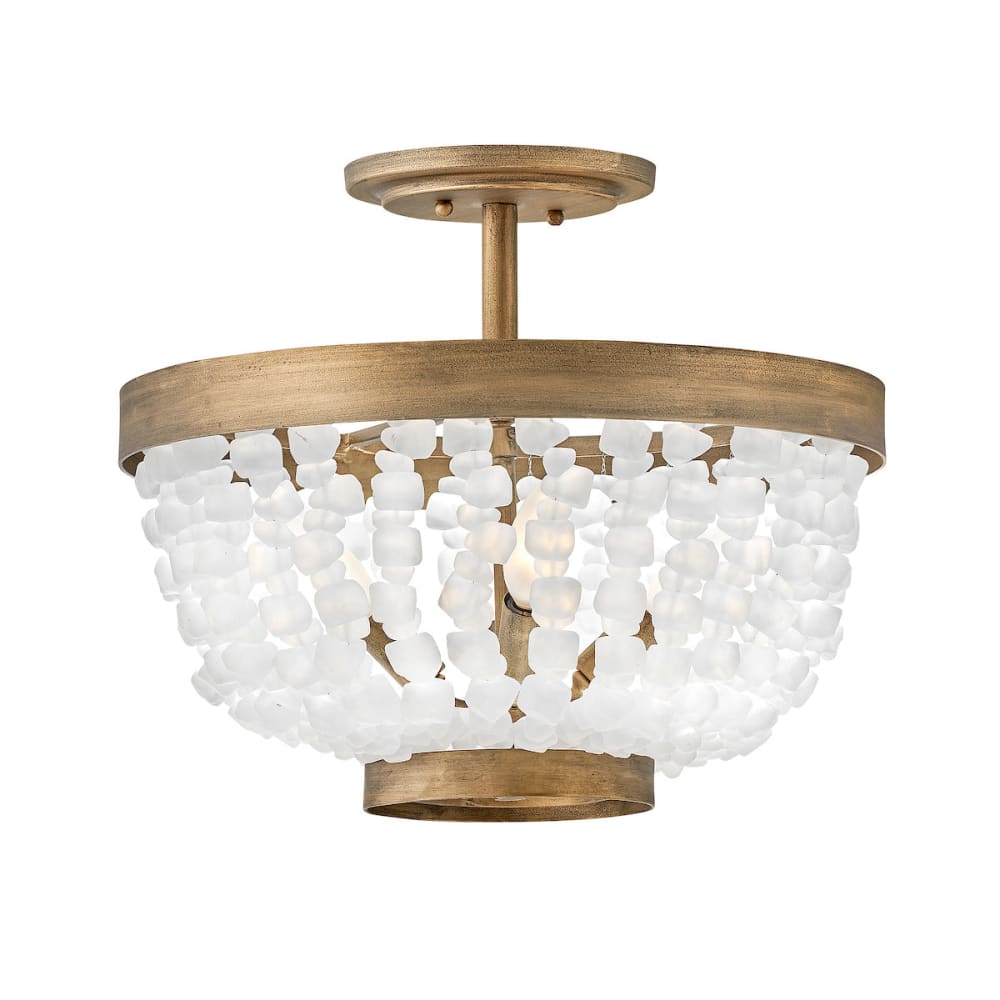 Dune White Sea Glass Semi-Flush Mount