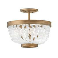 Dune White Sea Glass Semi-Flush Mount
