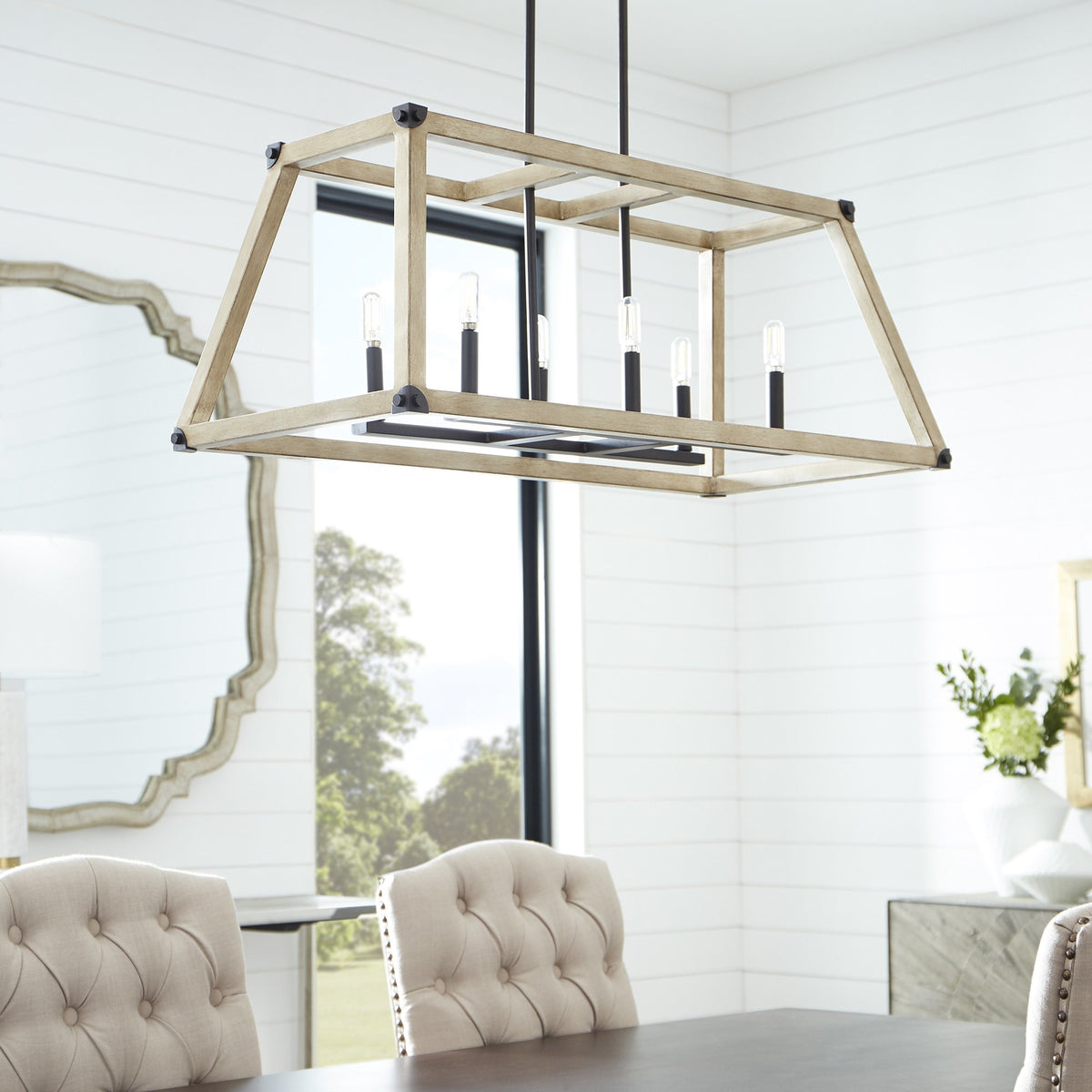 Quorum ALPINE 6LT LINEAR CHANDELIER 6589-6-69 Coastal Lighting