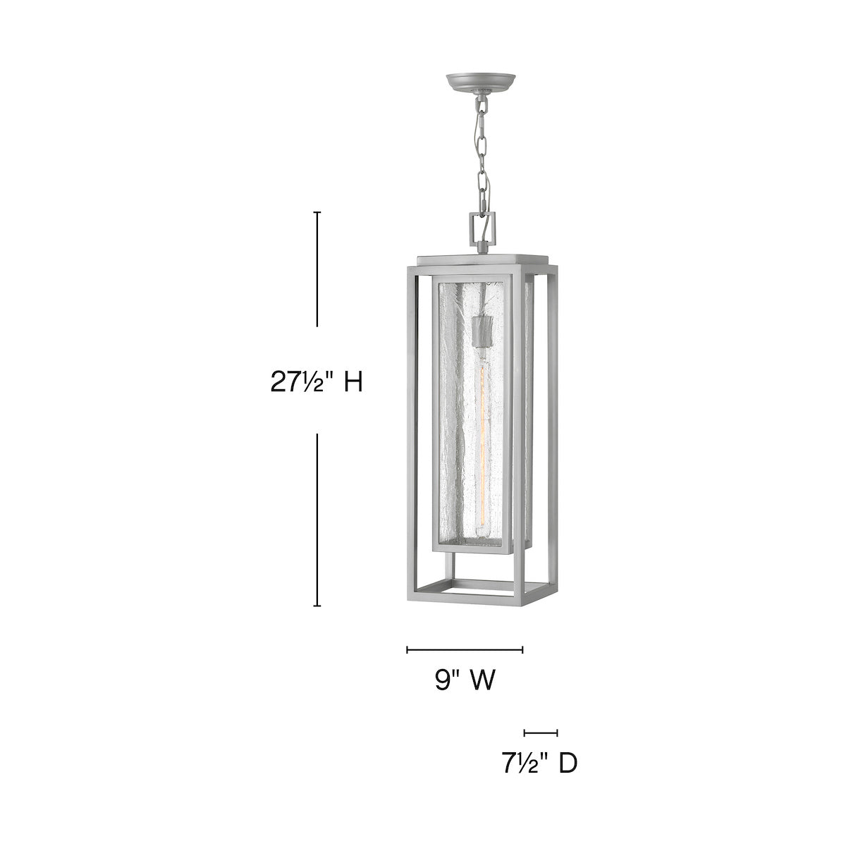 Clearwater Coastal Outdoor Pendant - Large - Satin Nickel