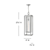 Clearwater Coastal Outdoor Pendant - Large - Satin Nickel