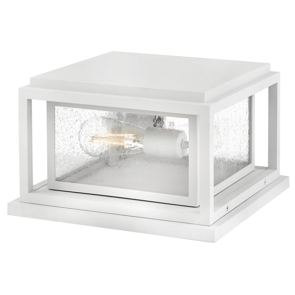 Clearwater Coastal Outdoor Pier Mount - Small - Textured White - Low Voltage (12v)