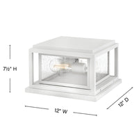 Clearwater Coastal Outdoor Pier Mount - Small - Textured White - Low Voltage (12v)