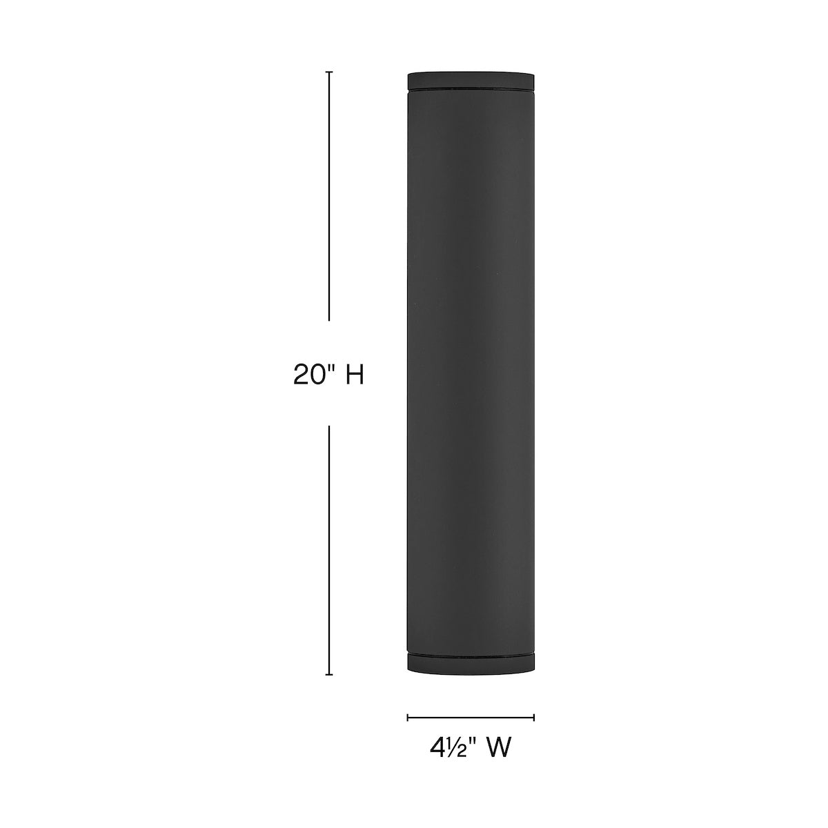 Silo Coastal Outdoor Wall Mount Up/Down Light - 20" - Black