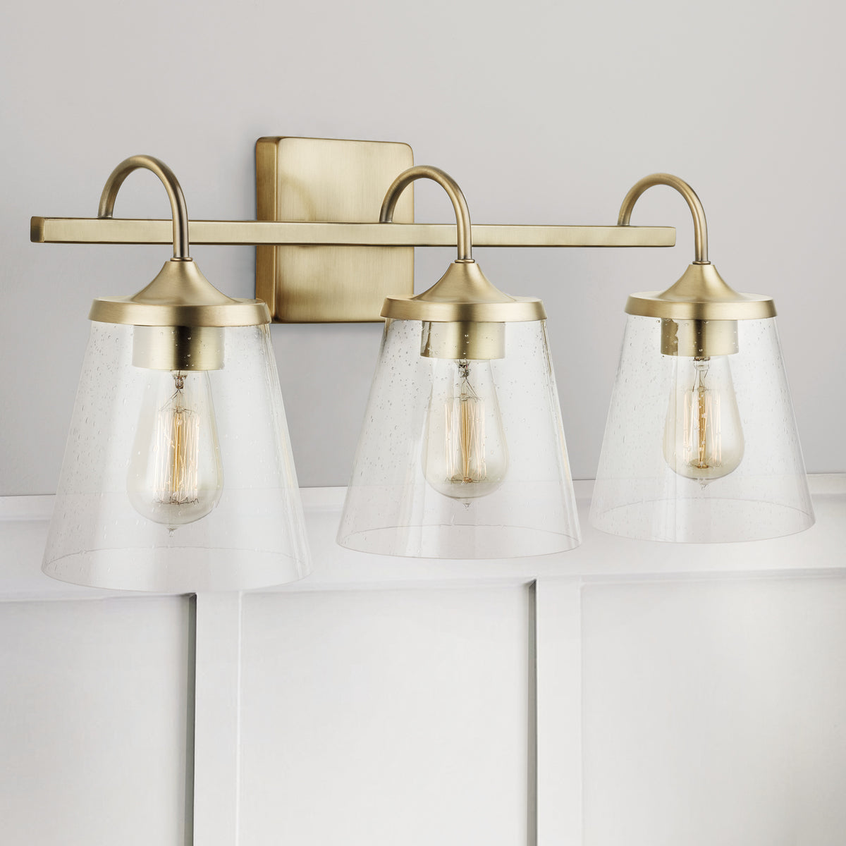 Jayne 3 Light Vanity - Aged Brass