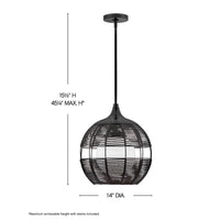 Maddox Orb Pendant - Black