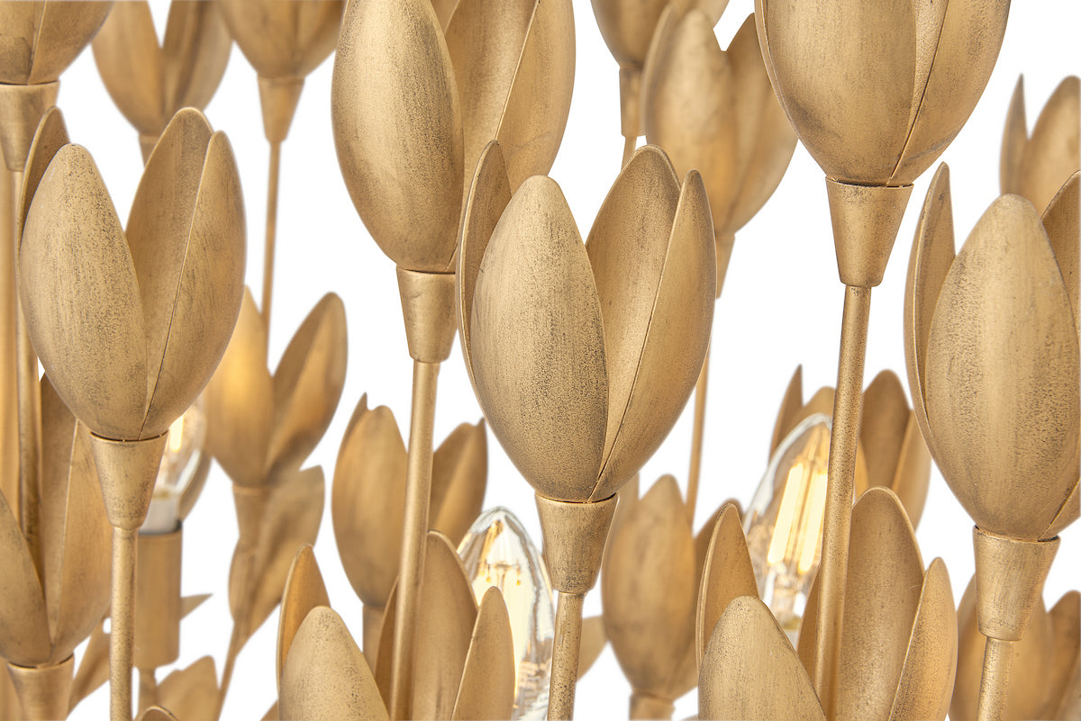 Flora Linear Chandelier - Burnished Gold