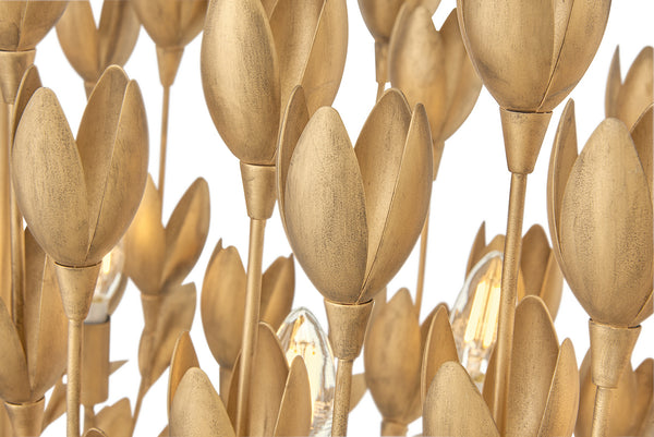 Flora Linear Chandelier - Burnished Gold