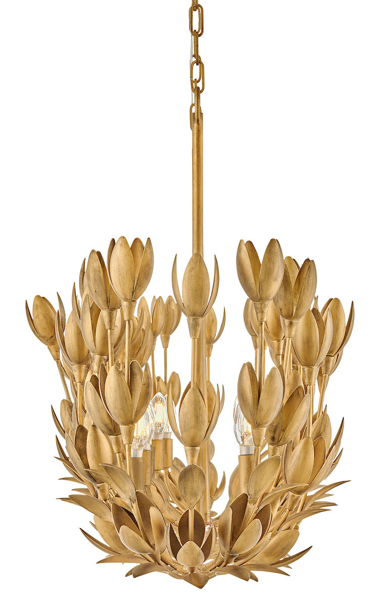 Flora Linear Chandelier - Burnished Gold