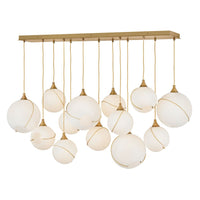 Skye 13 Light Linear Chandelier - Opal Glass