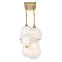 Skye 13 Light Linear Chandelier - Opal Glass