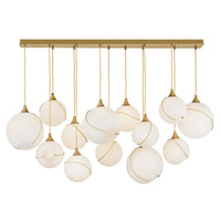 Skye 13 Light Linear Chandelier - Opal Glass