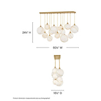 Skye 13 Light Linear Chandelier - Opal Glass