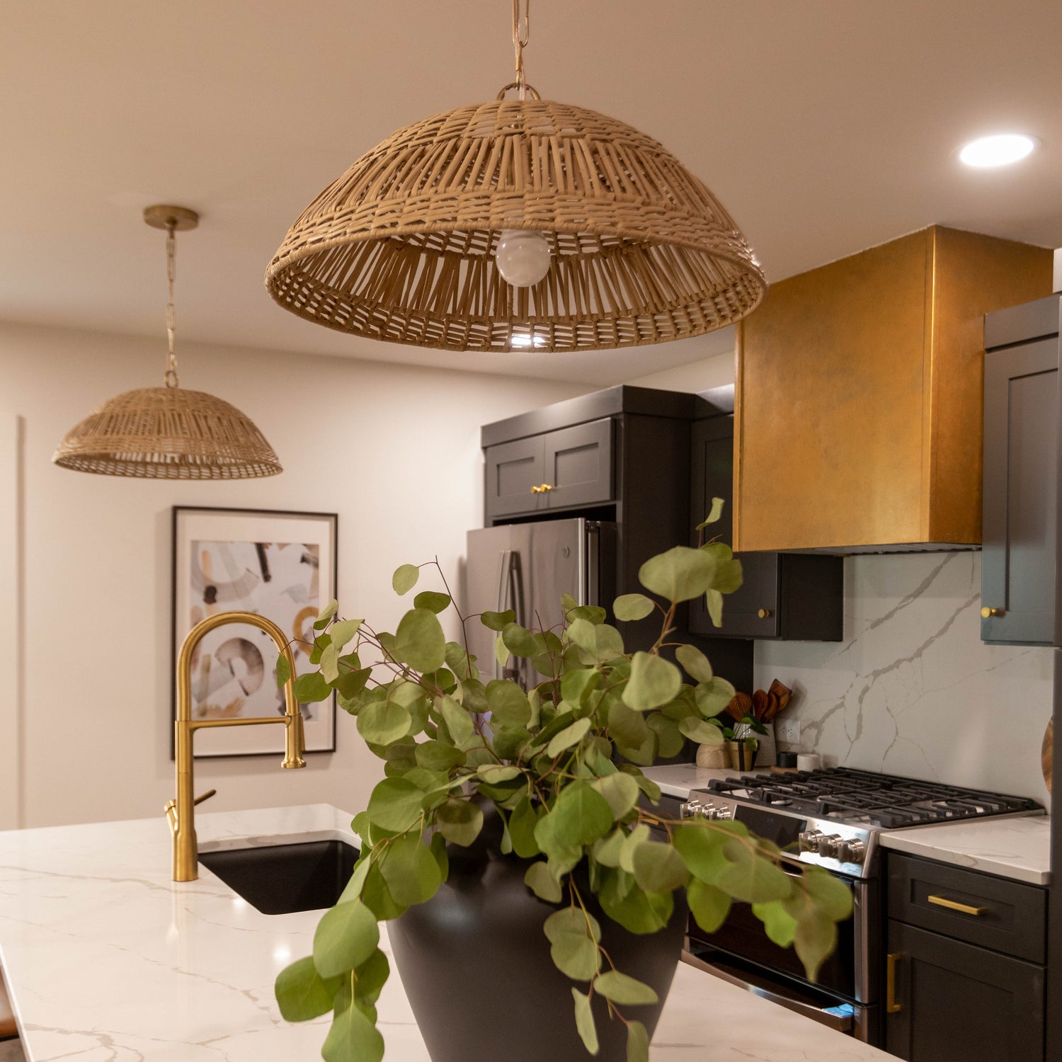 Naomi 1 Light Pendant - Small - Matte Brass – Coastal Lighting