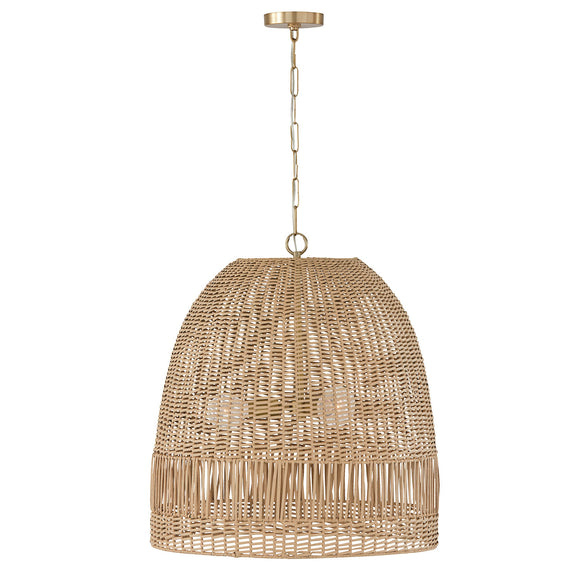 Naomi 3 Light Pendant - Large - Matte Brass