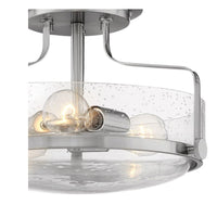 Harper 14.5" Semi-Flush Mount - Brushed Nickel - Clear Seedy Glass