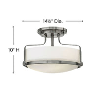 Harper 14.5" Semi-Flush Mount - Brushed Nickel