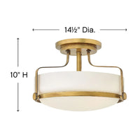 Harper 14.5" Semi-Flush Mount - Brass