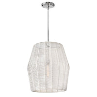 Luca Large Woven Pendant - White