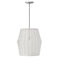 Luca Large Woven Pendant - White