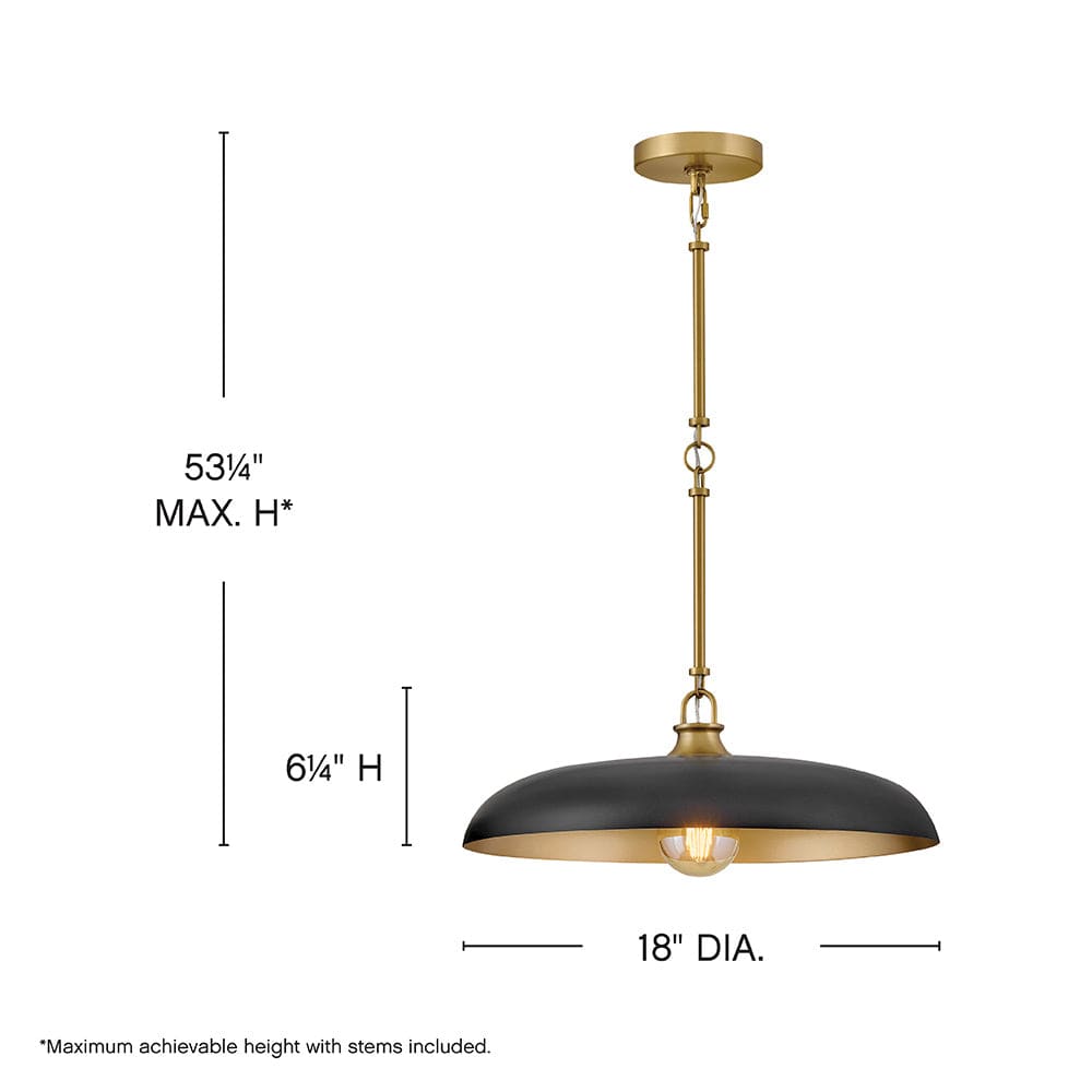 Sadie Dome Pendant - Black