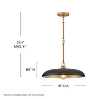 Sadie Dome Pendant - Black