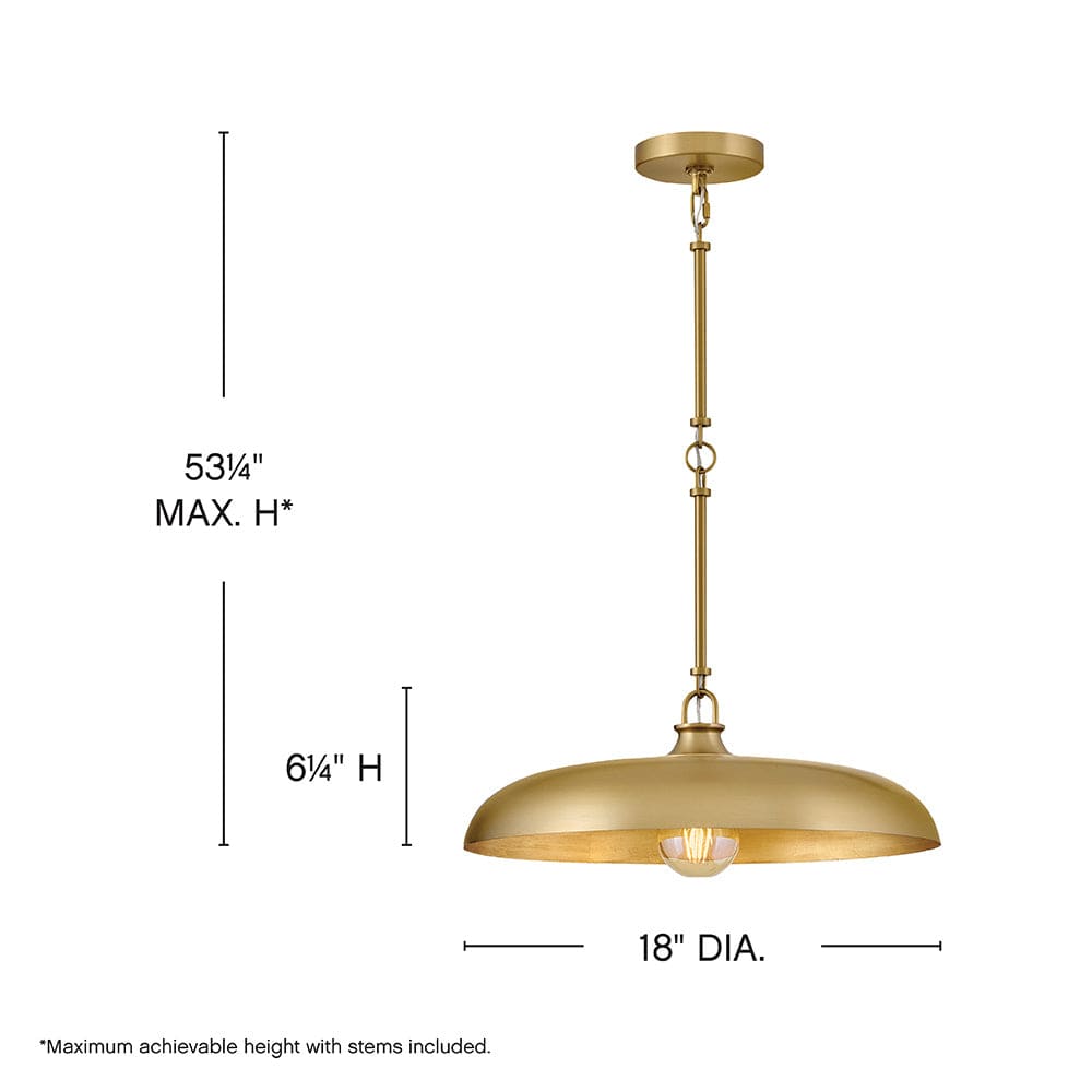 Sadie Dome Pendant - Brass