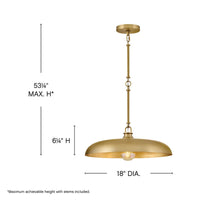 Sadie Dome Pendant - Brass