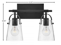 Foster 2 Light Vanity - Black