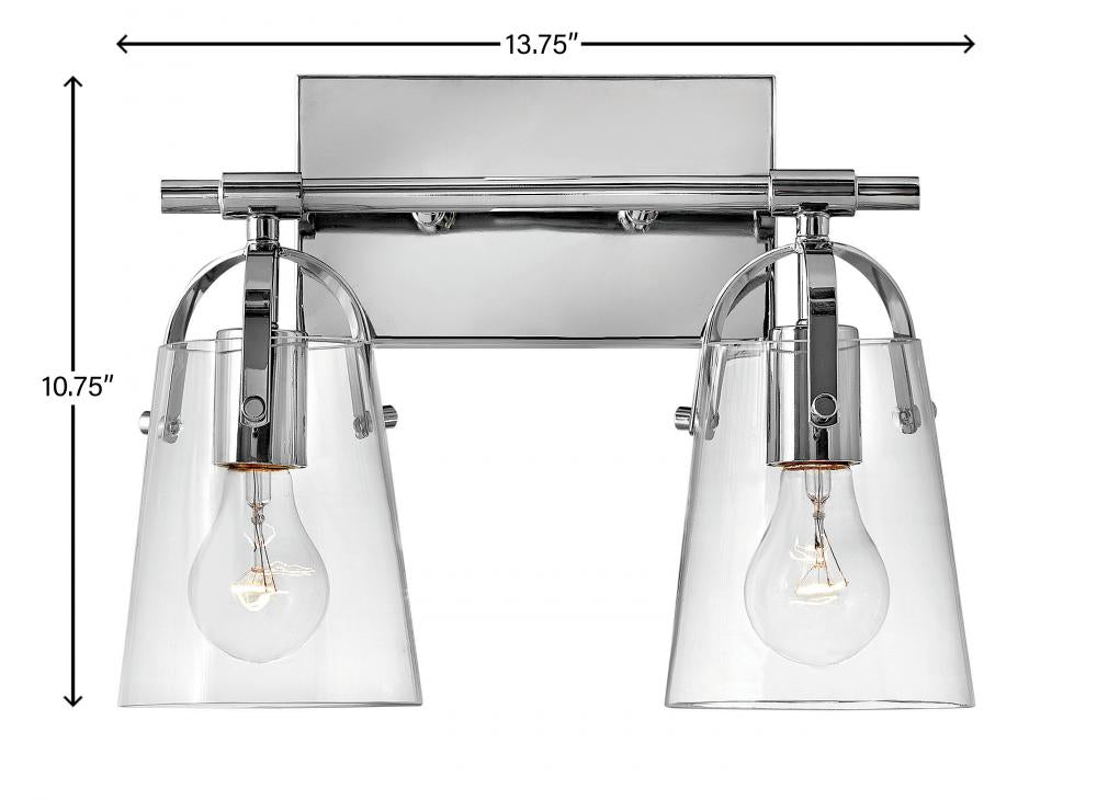 Foster 2 Light Vanity - Chrome