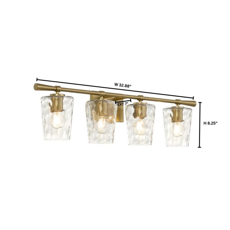 Goodwin 4 Light Vanity - Aged Brass