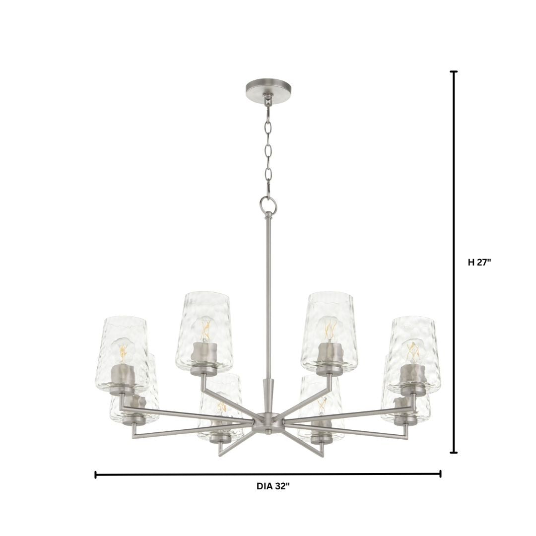Goodwin 8 Light Chandelier - Satin Nickel