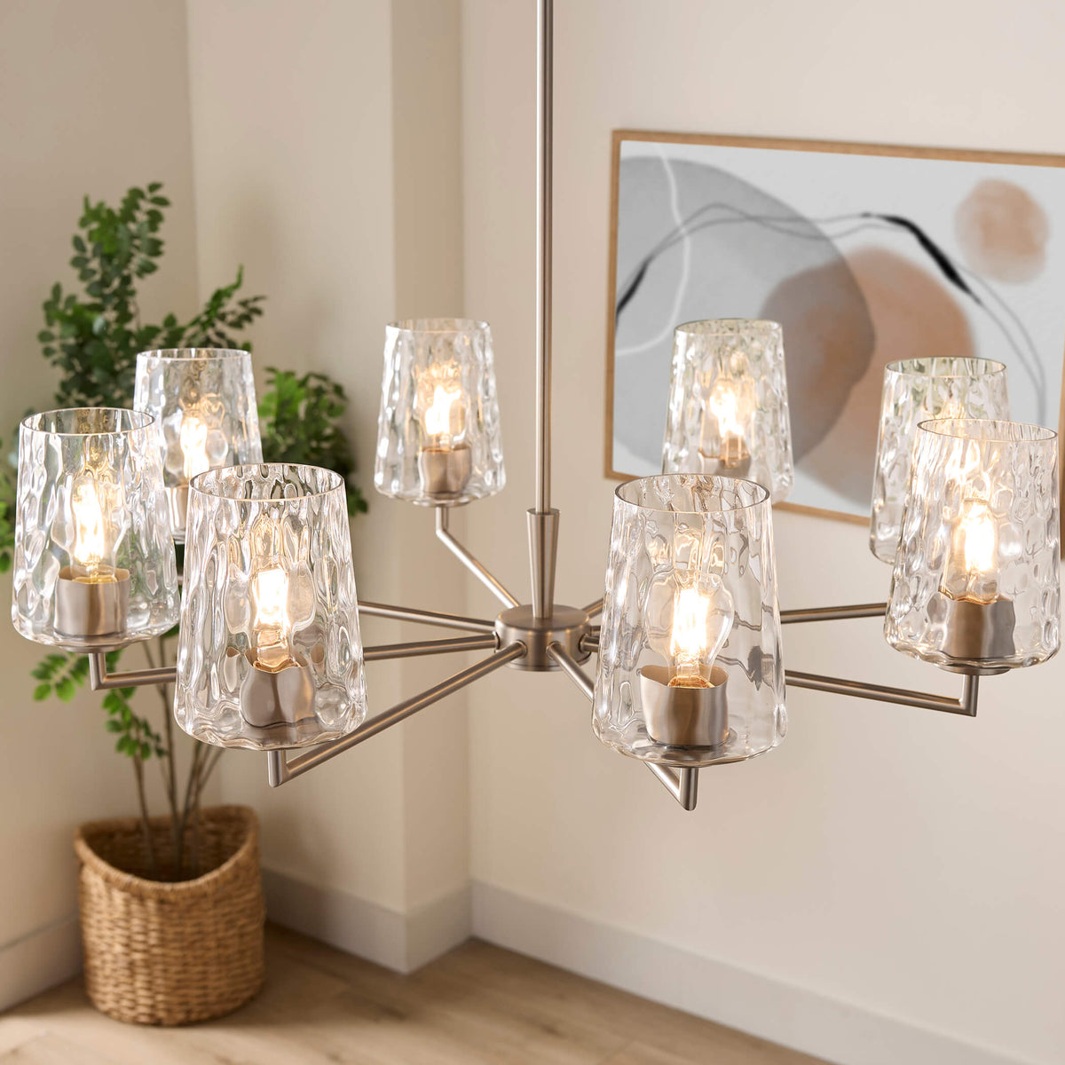Goodwin 8 Light Chandelier - Satin Nickel