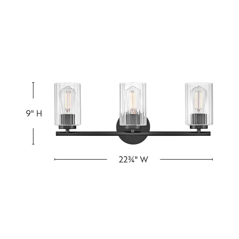 Leta 3 Light Vanity - Black