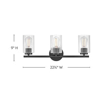 Leta 3 Light Vanity - Black