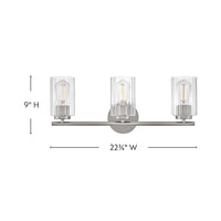 Leta 3 Light Vanity - Brushed Nickel