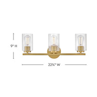 Leta 3 Light Vanity - Brass