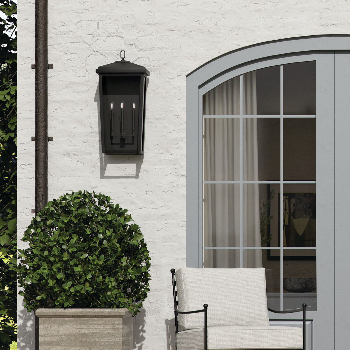 Donnelly Coastal Outdoor Wall Lantern - 32" - Black