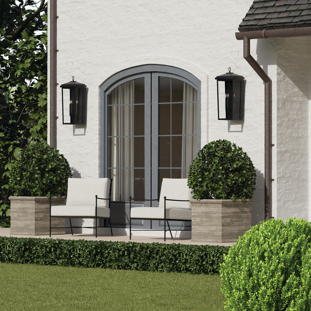 Donnelly Coastal Outdoor Wall Lantern - 32" - Black