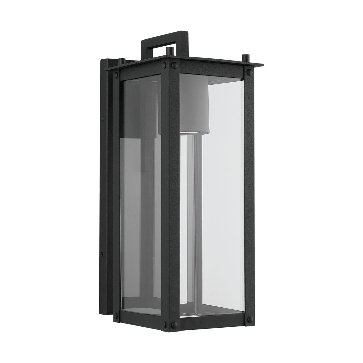 Hunt Coastal Outdoor Wall Lantern - Small 15" - Black - Night Sky