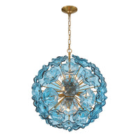 Esme Floral Glass Chandelier/Pendant - Blue