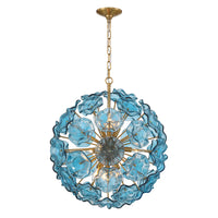 Esme Floral Glass Chandelier/Pendant - Blue
