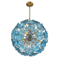 Esme Floral Glass Chandelier/Pendant - Blue