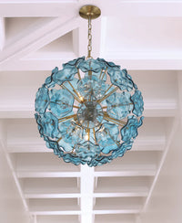 Esme Floral Glass Chandelier/Pendant - Blue
