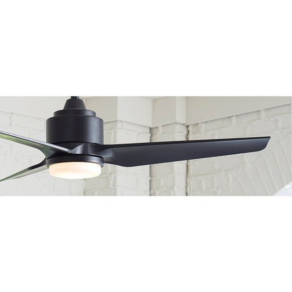 TriAire Marine Grade Coastal Outdoor Fan - 44 - Black MAD8514BLM-44, BPW8514-44BLW, LK8514BLM With a Light Kit Coastal Lighting