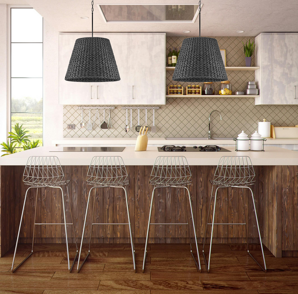 Seabrook Hand Woven Chandelier - Black