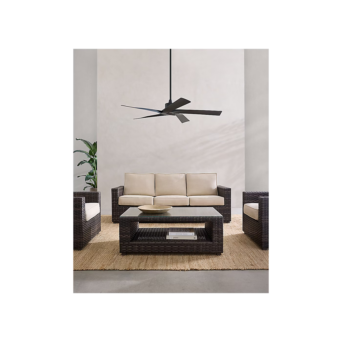Aspen Coastal Outdoor Ceiling Fan - 56" - Black