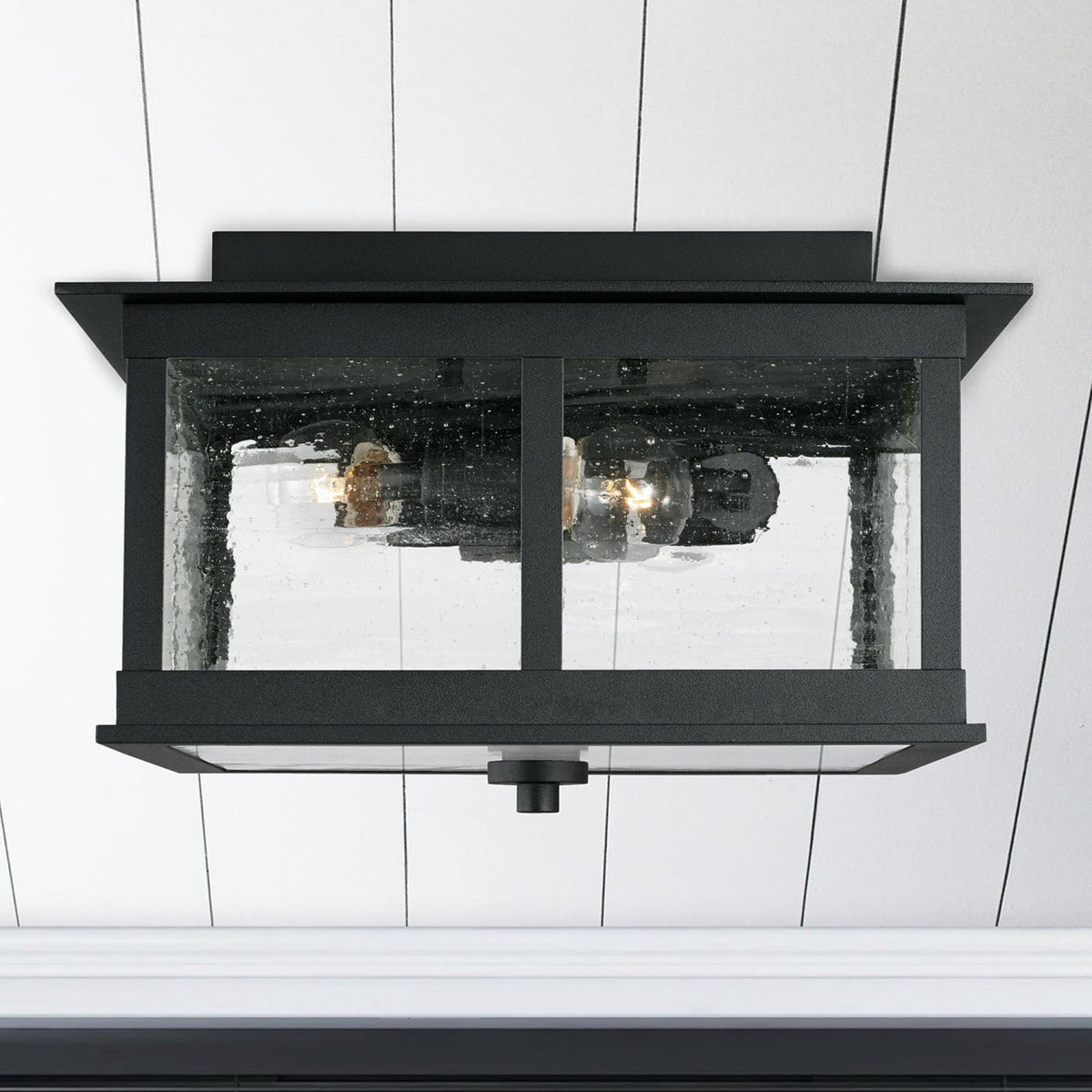 Capital Lighting Barrett 3 Light Outdoor Flush Mount - Black 943836BK Coastal Lighting